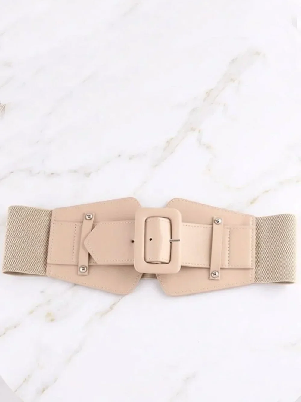 Ladies Stretch Belt - Cream